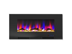 Camfp CAM42WMEF-2BLK 42" Color Changing Wall Mount Fireplace With Logs Camfp CAM42WMEF-2BLK 42" Color Changing Wall Mount Fireplace With Logs