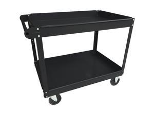 Lorell Utility Cart 2-Shelf 16"Wx30"Lx32"H Black 59689