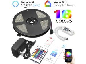 16.4ft 150LED Alexa Smart Home WIFI Wireless RGB Waterproof Strip Neon Light Kit