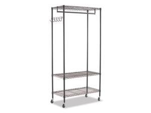 Alera WIRE SHELVING GARMENT RACK, 30 GARMENTS, 36W X 18D X 75H, BLACK ALEGR363618BL Alera WIRE SHELVING GARMENT RACK, 30 GARMENTS, 36W X 18D X 75H, BLACK ALEGR363618BL