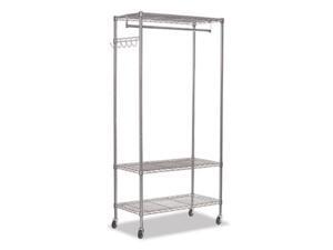 Alera WIRE SHELVING GARMENT RACK, 30 GARMENTS, 36W X 18D X 75H, SILVER ALEGR363618SR Alera WIRE SHELVING GARMENT RACK, 30 GARMENTS, 36W X 18D X 75H, SILVER ALEGR363618SR