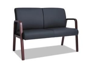 Alera ALERL2219M Reception Lounge Series Wood Loveseat, 33.00" x 44.88" x 26.13", Black/Mahogany Alera ALERL2219M Reception Lounge Series Wood Loveseat, 33.00" x 44.88" x 26.13", Black/Mahogany