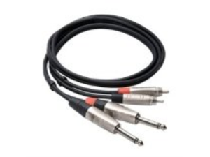 Hosa HPR-010X2 10 Ft. Dual 1/4 inch TS Male to Dual RCA Male Stereo Audio Cable Hosa HPR-010X2 10 Ft. Dual 1/4 inch TS Male to Dual RCA Male Stereo Audio Cable