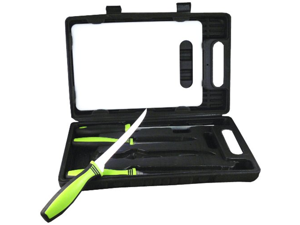 Sarge Knives SK-130 Fishing Kit with 6-Inch and 7-1/2-Inch Fillet knives, 4-3/4-Inch Blade Serrated Knife, Sharpener, Cutting Board and Carrying Case Sarge Knives SK-130 Fishing Kit with 6-Inch and 7-1/2-Inch Fillet knives, 4-3/4-Inch Blade Serrated Knife, Sharpener, Cutting Board and Carrying Case
