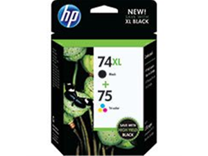 Hp CZ139FN 74Xl/75 Black / Tri- color combo pack Ink Cartridge Hp CZ139FN 74Xl/75 Black / Tri- color combo pack Ink Cartridge