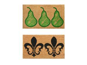 Rubber-Cal Valencia Outdoor Boot Scraper 18 x 30 Decorative Coco Coir Doormat 10-100-518