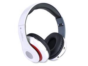 Bluetooth Wireless Headphones with Built In FM Tuner, Memory Card Slot and Mic - White Bluetooth Wireless Headphones with Built In FM Tuner, Memory Card Slot and Mic - White