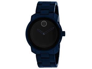 Movado Bold Mens Navy Blue PVD Bracelet Swiss Quartz Watch 3600296