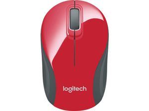Logitech M187 2.4GHz Wireless 3-Button Optical Mini Scroll Mouse - Red