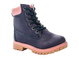 Anna Dallas 20K Girls Lug Sole Lace Up Faux Leather Ankle Low PU Hiking Boots - Navy, 12 Anna Dallas 20K Girls Lug Sole Lace Up Faux Leather Ankle Low PU Hiking Boots - Navy, 12