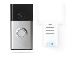 Ring Chime Pro Indoor Chime & Ring Doorbell  720p Satin Home Security Bundle