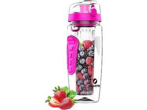 Sharpro 32 Ounce Fruit Infuser Non-Slip Flip Top Lid Water Bottle BPA Free Pink Sharpro 32 Ounce Fruit Infuser Non-Slip Flip Top Lid Water Bottle BPA Free Pink
