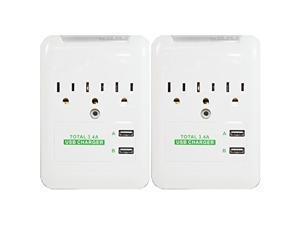RND Wall Power Station includes 3 AC Plugs and 2 USB ports (3.4A total) with Surge protection for iPhone iPad Samsung Galaxy LG HTC Moto and all USB Compatible Devices (2-Pack) RND Wall Power Station includes 3 AC Plugs and 2 USB ports (3.4A total) with Surge protection for iPhone iPad Samsung Galaxy LG HTC Moto and all USB Compatible Devices (2-Pack)