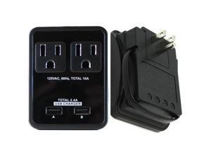 RND Compact Power Station 2.4 Amp Dual USB Ports 2 AC Outlet Wall Charger with an attached 7 inch Micro USB cable for charging iPhone iPad Samsung Galaxy Tablets & More(black) RND Compact Power Station 2.4 Amp Dual USB Ports 2 AC Outlet Wall Charger with an attached 7 inch Micro USB cable for charging iPhone iPad Samsung Galaxy Tablets & More(black)