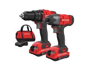 Refurbished: Craftsman 20V Variable Speed Lithium-Ion 1/2 in. Cordless Drill Driver /1/4 in. Impact Driver Combo Kit
