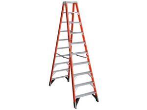 WERNER T7410 10 ft Fiberglass Twin Stepladder, 375 lbs. Capacity WERNER T7410 10 ft Fiberglass Twin Stepladder, 375 lbs. Capacity