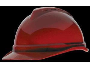 Msa Front Brim Hard Hat, 6 pt. Ratchet Suspension, Red, Hat Size: 6-1/2 to 8 Msa Front Brim Hard Hat, 6 pt. Ratchet Suspension, Red, Hat Size: 6-1/2 to 8