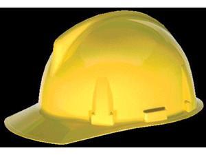 Msa Front Brim Hard Hat, 4 pt. Ratchet Suspension, Yellow, Hat Size: 6-1/2 to 8 Msa Front Brim Hard Hat, 4 pt. Ratchet Suspension, Yellow, Hat Size: 6-1/2 to 8