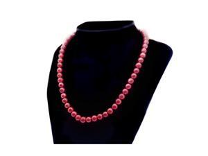 Mabella 18" Freshwater Cranberry Red Pearl Necklace - 7-7.5mm AAA Quality 14k Solid Yellow Gold Clasp