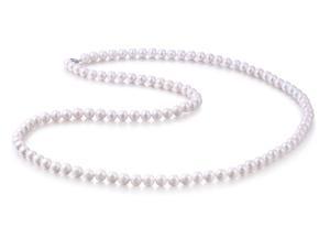Mabella 8-9mm Freshwater Cultured Pearl Necklace 14K White Gold Clasp - AAA Quality, 36" Opera Length