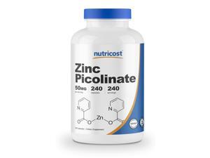 Nutricost Zinc Picolinate 50mg, 240 Veggie Capsules - Gluten Free and Non-GMO (240 Caps) Nutricost Zinc Picolinate 50mg, 240 Veggie Capsules - Gluten Free and Non-GMO (240 Caps)