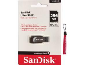SanDisk 256GB Ultra Shift USB 3.0 SDCZ410 SD CZ410 256G Flash Drive, Speed Up to 100MB/s SDCZ410-256G-G46 with OEM USB Lanyard