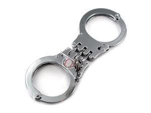 Professional Grade Steel Detective Double Lock Handcuffs With 3 Hinges. Made in Taiwan.