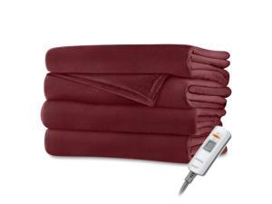 Sunbeam Velvet Plush Electric Heated Throw Blanket Garnet Red Sunbeam Velvet Plush Electric Heated Throw Blanket Garnet Red