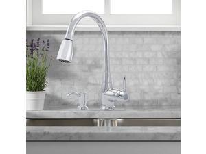 Franke 115.0287.057 High Arc Pull Out Kitchen Faucet Chrome with Soap Dispenser