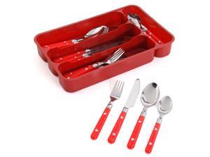 Gibson Casual Living 24pc Flatware Set-Red Gibson Casual Living 24pc Flatware Set-Red