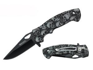 Wartech 8" Assisted Open Folding Tactical Survival Zombie Pocket Knife - Grey Skull Wartech 8" Assisted Open Folding Tactical Survival Zombie Pocket Knife - Grey Skull