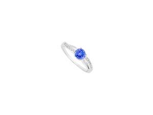 December Birthstone Created Tanzanite and CZ Engagement Rings 14K White Gold 0.75.ct.tgw December Birthstone Created Tanzanite and CZ Engagement Rings 14K White Gold 0.75.ct.tgw