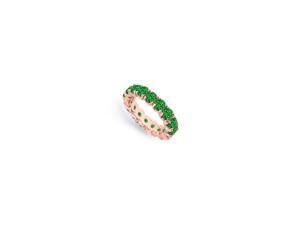 Created Green Emerald Eternity Bands of 4 CT. TGW. on 14K Rose Gold Vermeil Created Green Emerald Eternity Bands of 4 CT. TGW. on 14K Rose Gold Vermeil