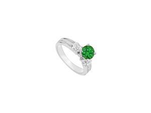 May Birthstone Created Emerald CZ Engagement Rings 14K White Gold 0.75 CT TGW May Birthstone Created Emerald CZ Engagement Rings 14K White Gold 0.75 CT TGW