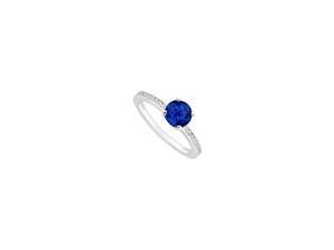 September Birthstone Created Sapphire and CZ Engagement ring in 14K White Gold 0.50 ct TGW September Birthstone Created Sapphire and CZ Engagement ring in 14K White Gold 0.50 ct TGW