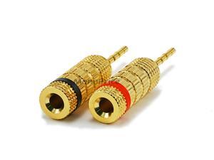 Monoprice 1 PAIR OF High-Quality Gold Plated Speaker Pin Plugs, Closed Screw Type Monoprice 1 PAIR OF High-Quality Gold Plated Speaker Pin Plugs, Closed Screw Type