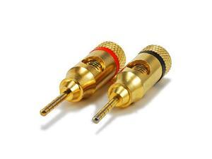Monoprice 1 PAIR OF High-Quality Gold Plated Speaker Pin Plugs, Pin Screw Type Monoprice 1 PAIR OF High-Quality Gold Plated Speaker Pin Plugs, Pin Screw Type