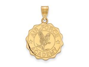 NCAA 14k Gold Plated Silver Air force Academy Large Crest Pendant NCAA 14k Gold Plated Silver Air force Academy Large Crest Pendant