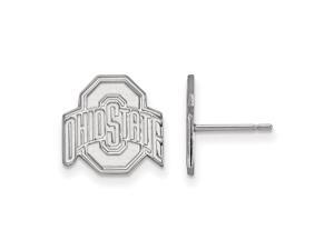 NCAA 10k White Gold Ohio State University Small Post Earrings