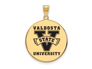 NCAA 14k Gold Plated Silver Valdosta State XL Enamel Disc Pendant