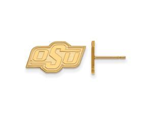 NCAA 10k Yellow Gold Oklahoma State University XS Post Earrings