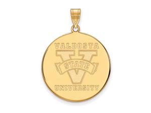 NCAA 14k Gold Plated Silver Valdosta State XL Disc Pendant