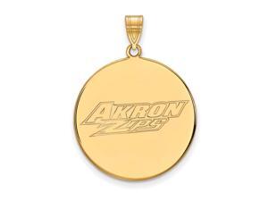 NCAA 14k Gold Plated Silver U. of Akron XL Disc Pendant NCAA 14k Gold Plated Silver U. of Akron XL Disc Pendant