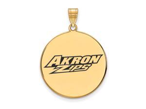 NCAA 14k Gold Plated Silver U. of Akron XL Enamel Disc Pendant NCAA 14k Gold Plated Silver U. of Akron XL Enamel Disc Pendant