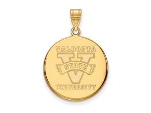 NCAA 14k Gold Plated Silver Valdosta State Large Disc Pendant