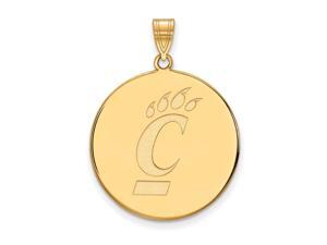 NCAA 10k Yellow Gold U of Cincinnati XL Disc Pendant NCAA 10k Yellow Gold U of Cincinnati XL Disc Pendant