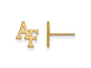 NCAA 14k Gold Plated Silver Air force Academy XS Post Earring NCAA 14k Gold Plated Silver Air force Academy XS Post Earring