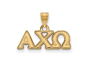 14K Plated Silver Alpha Chi Omega Small Greek Letters Pendant