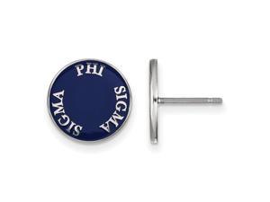 Sterling Silver Phi Sigma Sigma Enamel Post Earrings
