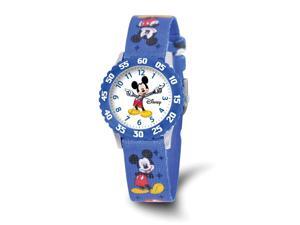 Disney Girls Mickey Mouse Blue Printed Fabric Time Teacher Watch Disney Girls Mickey Mouse Blue Printed Fabric Time Teacher Watch